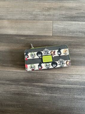 Loungefly Beetlejuice Zip-Around Wallet Striped Green Black Multicolor Women's